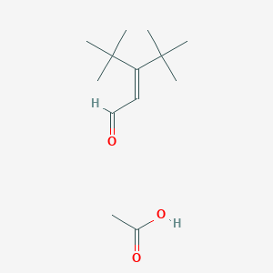 molecular formula C13H24O3 B14590667 Acetic acid;3-tert-butyl-4,4-dimethylpent-2-enal CAS No. 61570-66-9