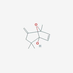 molecular formula C11H16O2 B14590760 2,2,5-Trimethyl-4-methylidene-8-oxabicyclo[3.2.1]oct-6-en-1-ol CAS No. 61445-95-2