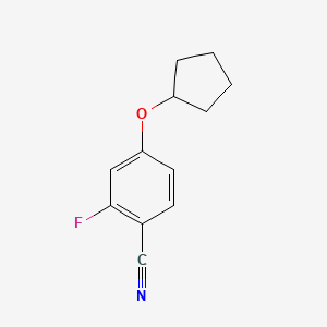 molecular formula C12H12FNO B1459078 4-Cyclopentyloxy-2-fluoro-benzonitrile CAS No. 1395035-36-5