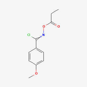 4-Methoxy-N-(propanoyloxy)benzene-1-carboximidoyl chloride