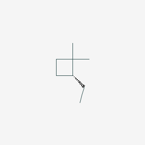 molecular formula C8H16 B14590850 (2R)-2-Ethyl-1,1-dimethylcyclobutane CAS No. 61362-42-3