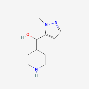 molecular formula C10H17N3O B1459088 (1-methyl-1H-pyrazol-5-yl)(piperidin-4-yl)methanol CAS No. 1518082-44-4