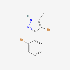 molecular formula C10H8Br2N2 B1459091 4-溴-3-(2-溴苯基)-5-甲基-1H-吡唑 CAS No. 1239128-43-8