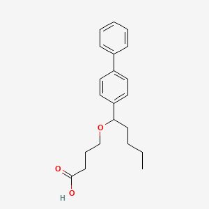 molecular formula C21H26O3 B14590927 4-{[1-([1,1'-Biphenyl]-4-yl)pentyl]oxy}butanoic acid CAS No. 61454-77-1