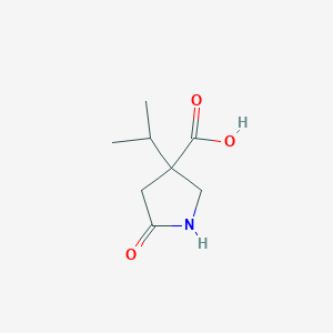 molecular formula C8H13NO3 B1459098 5-Oxo-3-(propan-2-yl)pyrrolidine-3-carboxylic acid CAS No. 1513302-54-9
