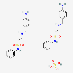 molecular formula C30H40N6O8S3 B14590981 Sulfuric acid--2-{[(4-aminophenyl)methyl]amino}-N-phenylethane-1-sulfonamide (1/2) CAS No. 61551-66-4