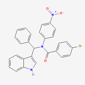 molecular formula C28H20BrN3O3 B14590994 4-Bromo-N-[(1H-indol-3-yl)(phenyl)methyl]-N-(4-nitrophenyl)benzamide CAS No. 61123-57-7