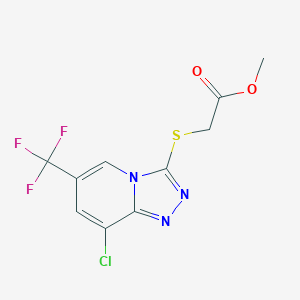molecular formula C10H7ClF3N3O2S B1459102 2-((8-氯-6-(三氟甲基)-[1,2,4]三唑并[4,3-a]吡啶-3-基)硫代)乙酸甲酯 CAS No. 1623663-01-3