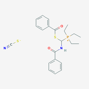 [Benzamido(benzoylsulfanyl)methyl](triethyl)phosphanium thiocyanate