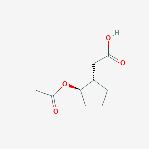 molecular formula C9H14O4 B14591146 [(1S,2R)-2-(Acetyloxy)cyclopentyl]acetic acid CAS No. 61402-63-9