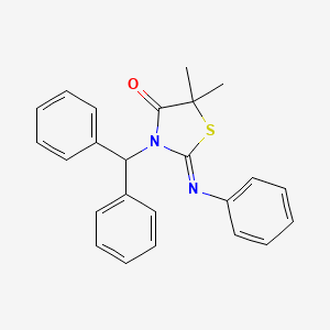 molecular formula C24H22N2OS B14591160 (2Z)-3-(Diphenylmethyl)-5,5-dimethyl-2-(phenylimino)-1,3-thiazolidin-4-one CAS No. 61377-75-1