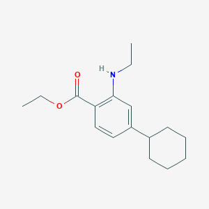 molecular formula C17H25NO2 B14591208 Ethyl 4-cyclohexyl-2-(ethylamino)benzoate CAS No. 61299-85-2