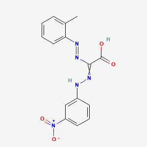 molecular formula C15H13N5O4 B14591221 [(E)-(2-Methylphenyl)diazenyl][2-(3-nitrophenyl)hydrazinylidene]acetic acid CAS No. 61108-90-5