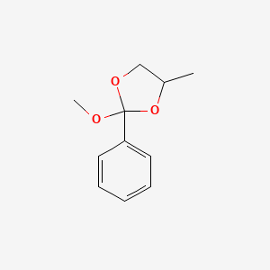 molecular formula C11H14O3 B14591266 2-Methoxy-4-methyl-2-phenyl-1,3-dioxolane CAS No. 61562-20-7