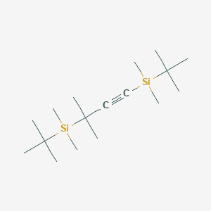 molecular formula C17H36Si2 B14591284 (3-Methylbut-1-yne-1,3-diyl)bis[tert-butyl(dimethyl)silane] CAS No. 61228-14-6