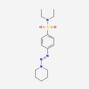 molecular formula C15H24N4O2S B14591290 N,N-Diethyl-4-[(E)-(piperidin-1-yl)diazenyl]benzene-1-sulfonamide CAS No. 61470-02-8