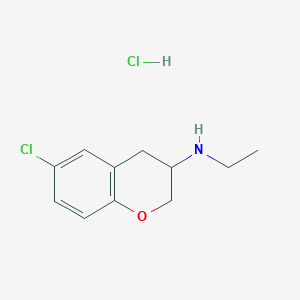 6-chloro-N-ethyl-3,4-dihydro-2H-chromen-3-amine;hydrochloride