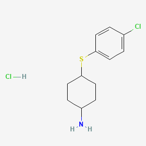 molecular formula C12H17Cl2NS B1459130 4-[(4-Chlorophenyl)sulfanyl]cyclohexan-1-amine hydrochloride CAS No. 1384431-48-4