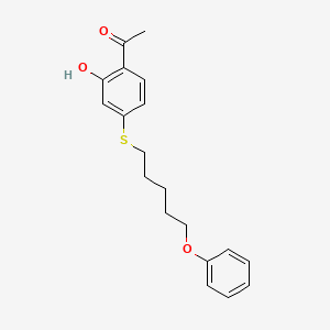 molecular formula C19H22O3S B14591313 1-{2-Hydroxy-4-[(5-phenoxypentyl)sulfanyl]phenyl}ethan-1-one CAS No. 61270-16-4