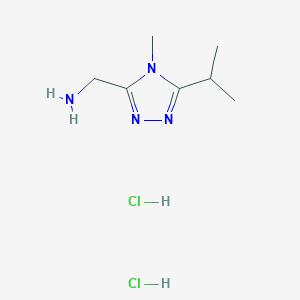 molecular formula C7H16Cl2N4 B1459135 [4-methyl-5-(propan-2-yl)-4H-1,2,4-triazol-3-yl]methanamine dihydrochloride CAS No. 1432680-36-8