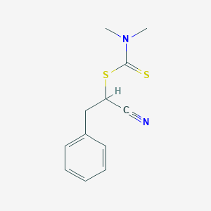 1-Cyano-2-phenylethyl dimethylcarbamodithioate