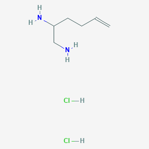 molecular formula C6H16Cl2N2 B1459139 己-5-烯-1,2-二胺二盐酸盐 CAS No. 1384428-80-1