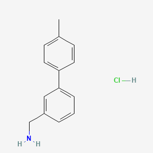 molecular formula C14H16ClN B1459140 [3-(4-甲基苯基)苯基]甲胺盐酸盐 CAS No. 1394042-69-3