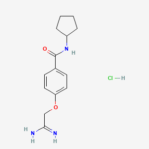 molecular formula C14H20ClN3O2 B1459141 4-(carbamimidoylmethoxy)-N-cyclopentylbenzamide hydrochloride CAS No. 1421604-21-8