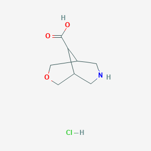 molecular formula C8H14ClNO3 B1459147 3-氧杂-7-氮杂双环[3.3.1]壬烷-9-羧酸盐酸盐 CAS No. 1427379-40-5
