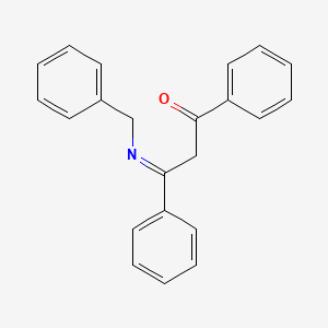 molecular formula C22H19NO B14591473 1-Propanone, 1,3-diphenyl-3-[(phenylmethyl)imino]- CAS No. 61350-75-2