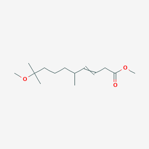 molecular formula C14H26O3 B14591480 Methyl 9-methoxy-5,9-dimethyldec-3-enoate CAS No. 61099-51-2