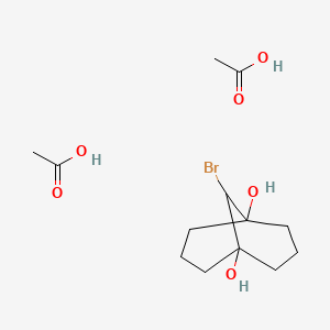 molecular formula C13H23BrO6 B14591518 Acetic acid;9-bromobicyclo[3.3.1]nonane-1,5-diol CAS No. 61242-28-2