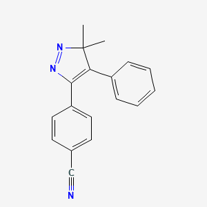 molecular formula C18H15N3 B14591531 4-(3,3-Dimethyl-4-phenyl-3H-pyrazol-5-yl)benzonitrile CAS No. 61147-72-6