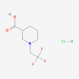 molecular formula C8H13ClF3NO2 B1459154 1-(2,2,2-Trifluoroethyl)piperidine-3-carboxylic acid hydrochloride CAS No. 50586-00-0