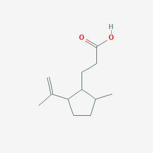 molecular formula C12H20O2 B14591541 3-[2-Methyl-5-(prop-1-en-2-yl)cyclopentyl]propanoic acid CAS No. 61099-37-4