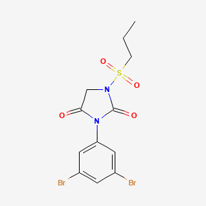 molecular formula C12H12Br2N2O4S B14591561 3-(3,5-Dibromophenyl)-1-(propane-1-sulfonyl)imidazolidine-2,4-dione CAS No. 61610-30-8