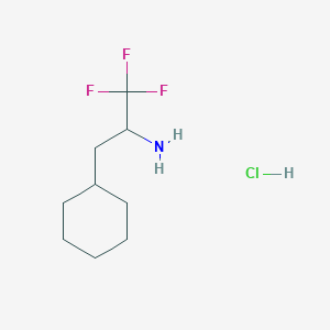 molecular formula C9H17ClF3N B1459157 3-Cyclohexyl-1,1,1-trifluoropropan-2-amine hydrochloride CAS No. 7573-91-3