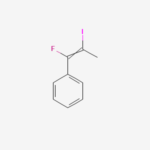 molecular formula C9H8FI B14591589 (1-Fluoro-2-iodoprop-1-en-1-yl)benzene CAS No. 61124-55-8