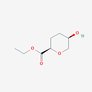 molecular formula C8H14O4 B1459159 Ethyl cis-5-hydroxy-tetrahydro-pyran-2-carboxylate CAS No. 100514-02-1