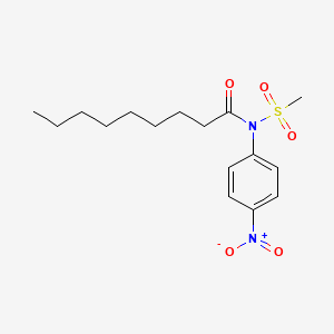 molecular formula C16H24N2O5S B14591598 N-(Methanesulfonyl)-N-(4-nitrophenyl)nonanamide CAS No. 61068-41-5