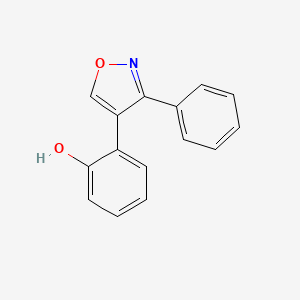 molecular formula C15H11NO2 B14591636 2-(3-Phenyl-1,2-oxazol-4-yl)phenol CAS No. 61495-72-5