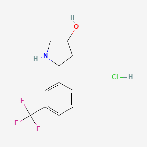 molecular formula C11H13ClF3NO B1459164 5-[3-(三氟甲基)苯基]吡咯烷-3-醇盐酸盐 CAS No. 1423025-16-4