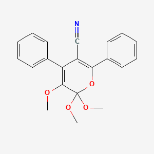 molecular formula C21H19NO4 B14591684 2H-Pyran-5-carbonitrile, 2,2,3-trimethoxy-4,6-diphenyl- CAS No. 61223-22-1