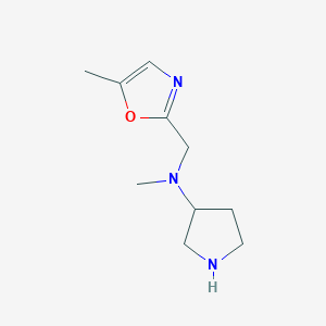 molecular formula C10H17N3O B1459171 N-甲基-N-[(5-甲基-1,3-恶唑-2-基)甲基]吡咯烷-3-胺 CAS No. 1394781-86-2