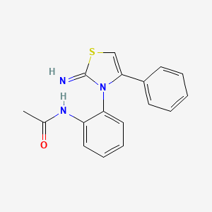 molecular formula C17H15N3OS B14591727 N-[2-(2-Imino-4-phenyl-1,3-thiazol-3(2H)-yl)phenyl]acetamide CAS No. 61323-79-3