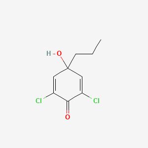 molecular formula C9H10Cl2O2 B14591758 2,6-Dichloro-4-hydroxy-4-propylcyclohexa-2,5-dien-1-one CAS No. 61305-75-7