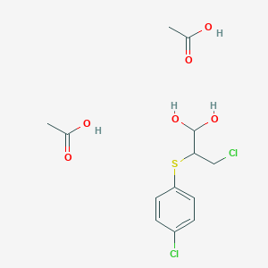 molecular formula C13H18Cl2O6S B14591763 Acetic acid;3-chloro-2-(4-chlorophenyl)sulfanylpropane-1,1-diol CAS No. 61062-74-6