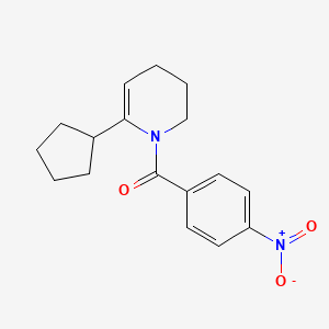 molecular formula C17H20N2O3 B14591798 (6-Cyclopentyl-3,4-dihydropyridin-1(2H)-yl)(4-nitrophenyl)methanone CAS No. 61423-09-4