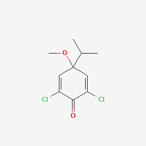 molecular formula C10H12Cl2O2 B14591832 2,6-Dichloro-4-methoxy-4-(propan-2-yl)cyclohexa-2,5-dien-1-one CAS No. 61306-40-9