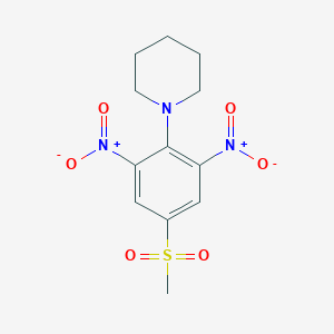 molecular formula C12H15N3O6S B14591849 1-[4-(Methanesulfonyl)-2,6-dinitrophenyl]piperidine CAS No. 61496-54-6